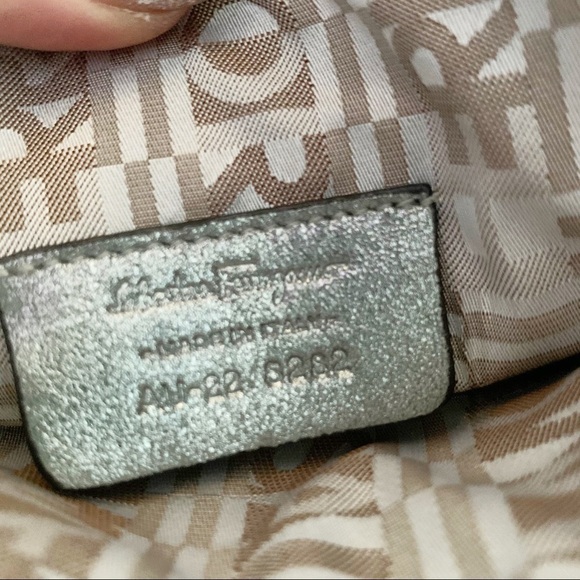 Ferragamo Gray Leather Bow Bag